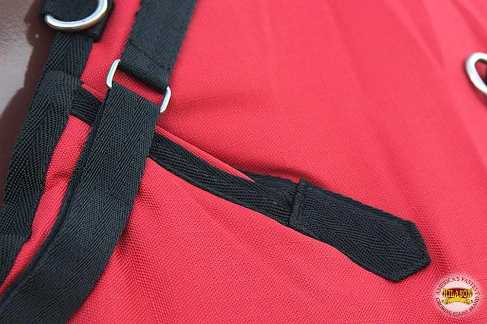 HILASON 1200D Winter Waterproof Poly Horse Blanket Belly Wrap Red | Horse Blanket | Horse 72 in