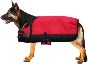 Hilason 200GSM 600D Winter Dog Coat - Waterproof, Warm, Red or Black Dog Blanket for Snow Weather