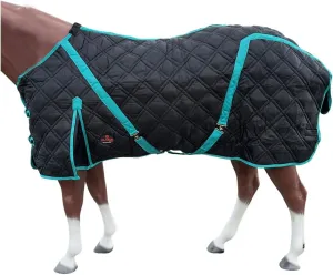 HILASON Western Horse Stable Blanket Quilted | Horse Blanket | Horse Blankets for Winter | Water Resistant Stable Blankets for Horses | Blankets for Horses | Black | 75 Inches