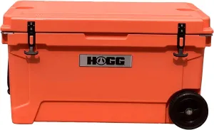 Hogg 65 qt Insulated Cooler with Wheels and Handles, Rolling Ice Chest with Wheels, Rotomolded Wheeled Coolers for Camping, Drinks, Outdoors, 65qt Blue