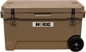 Hogg 65 qt Insulated Cooler with Wheels and Handles, Rolling Ice Chest with Wheels, Rotomolded Wheeled Coolers for Camping, Drinks, Outdoors, 65qt Blue