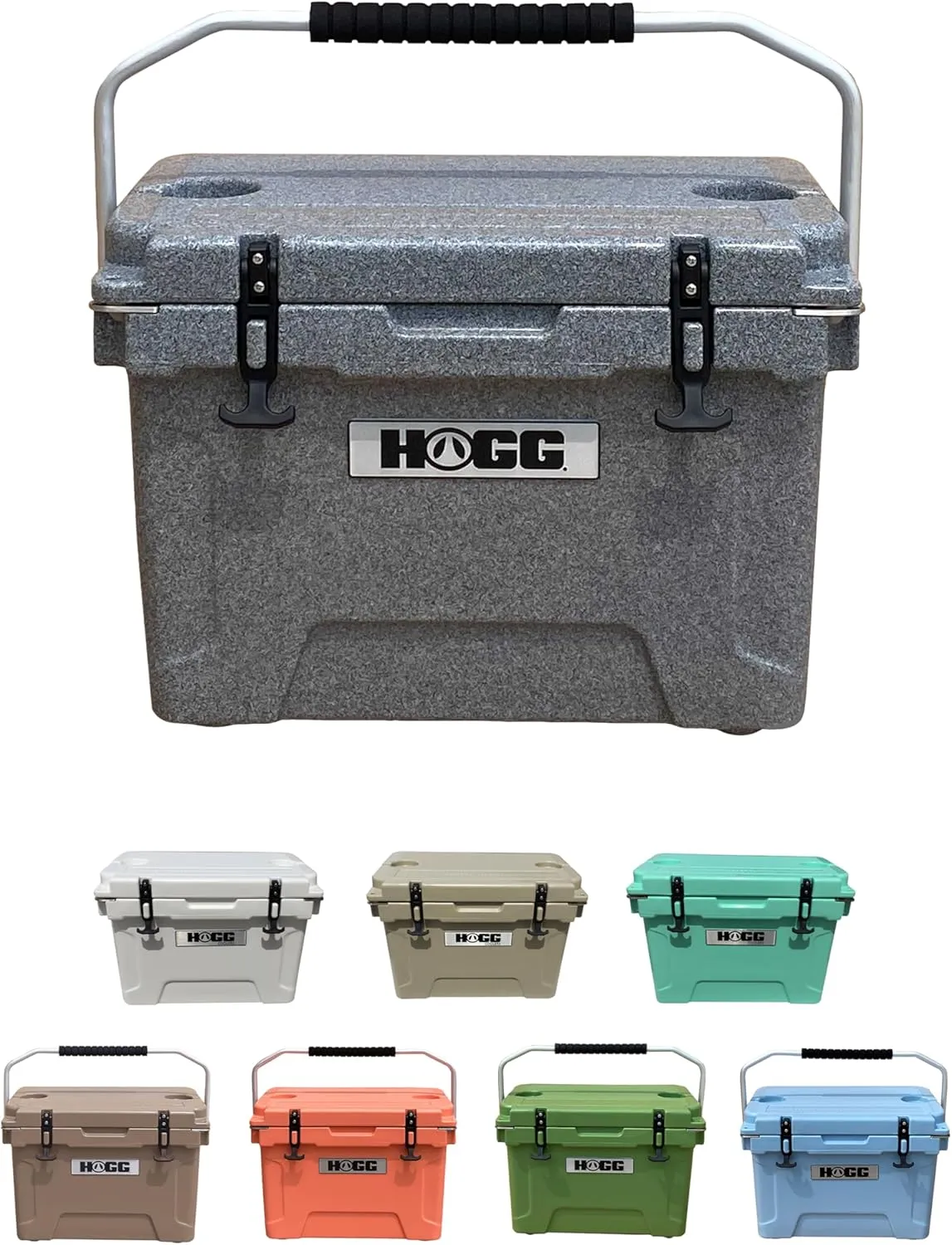 Hogg 65 qt Insulated Cooler with Wheels and Handles, Rolling Ice Chest with Wheels, Rotomolded Wheeled Coolers for Camping, Drinks, Outdoors, 65qt Blue