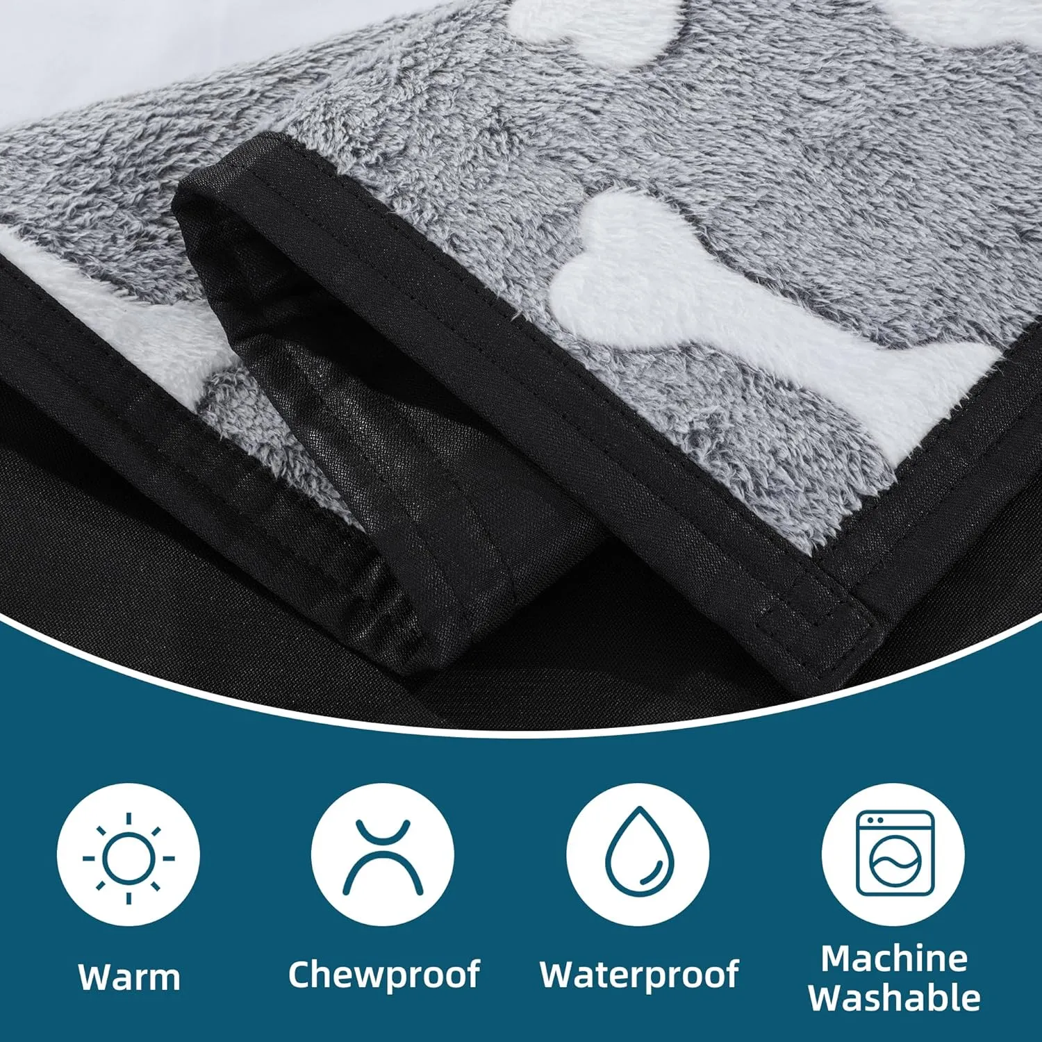 HOMBYS Chew Proof Dog Blanket Indestructible Dog Blanket for Dogs, Tear Proof and Leak Proof, Soft Flannel Fleece Pet Blanket for Sofa, Bed & Furniture Protection