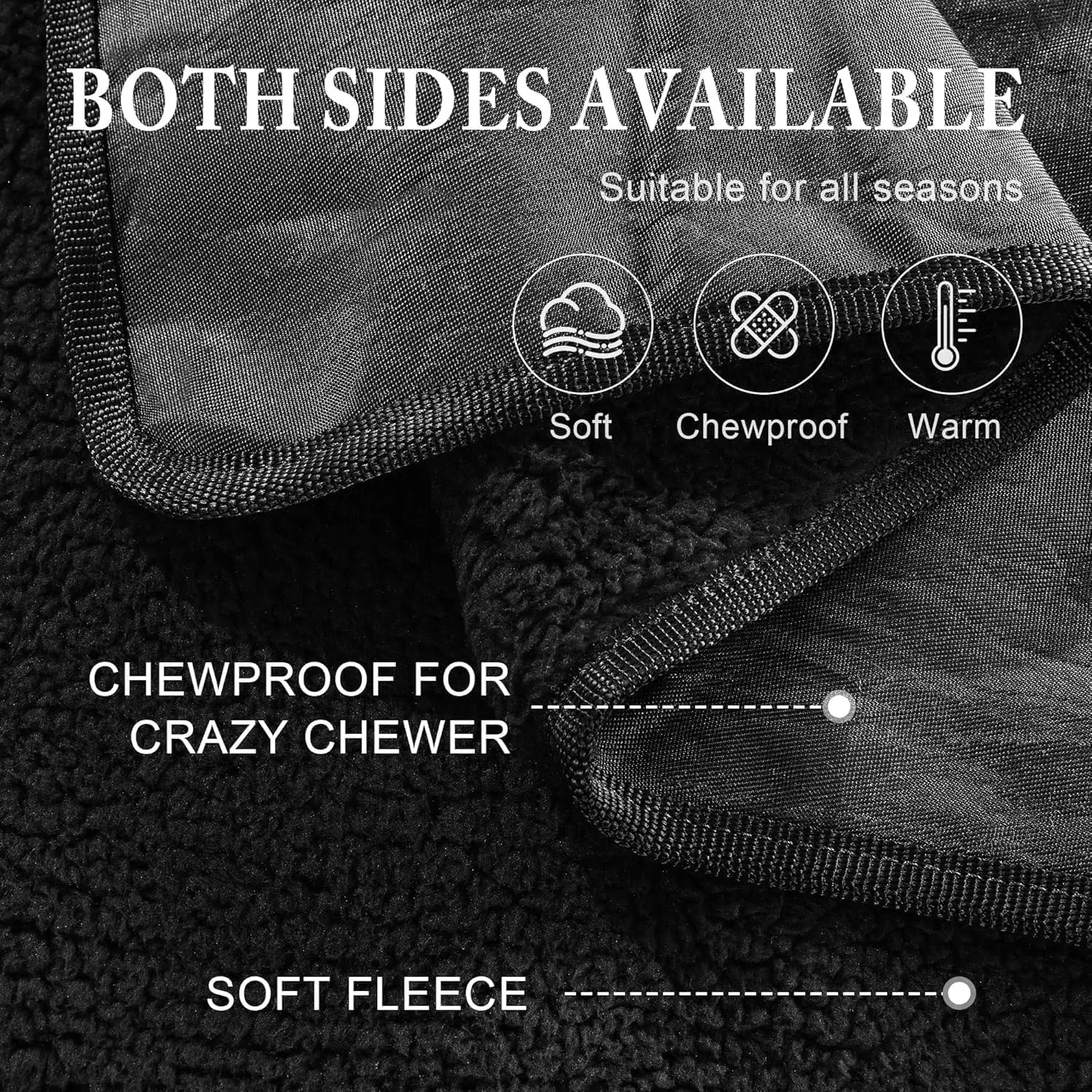 HOMBYS Chewproof Dog Blanket for Dogs, Leak Proof Soft Furry Pet Blanket Couch Cover Protection, Sofa, Bed & Furniture Protector, Indestructible Dog Blanket for Chewers