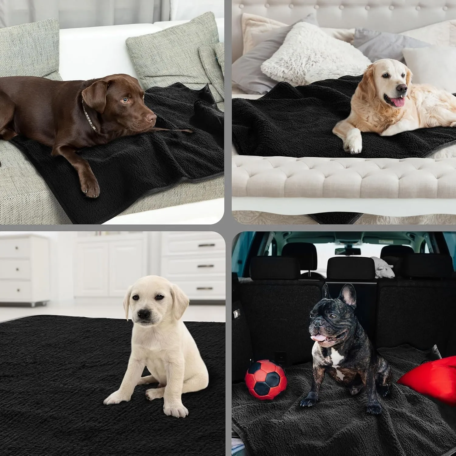 HOMBYS Chewproof Dog Blanket for Dogs, Leak Proof Soft Furry Pet Blanket Couch Cover Protection, Sofa, Bed & Furniture Protector, Indestructible Dog Blanket for Chewers