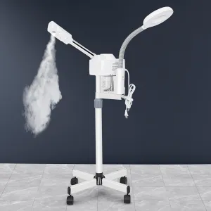 HomGarden Pro 2 in 1 Facial Steamer 5X LED Floor Magnifying Lamp UV Ozone Mist Face Steamer Salon Spa Beauty Skin Care Equipment
