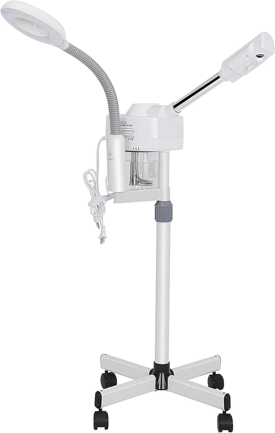HomGarden Pro 2 in 1 Facial Steamer 5X LED Floor Magnifying Lamp UV Ozone Mist Face Steamer Salon Spa Beauty Skin Care Equipment