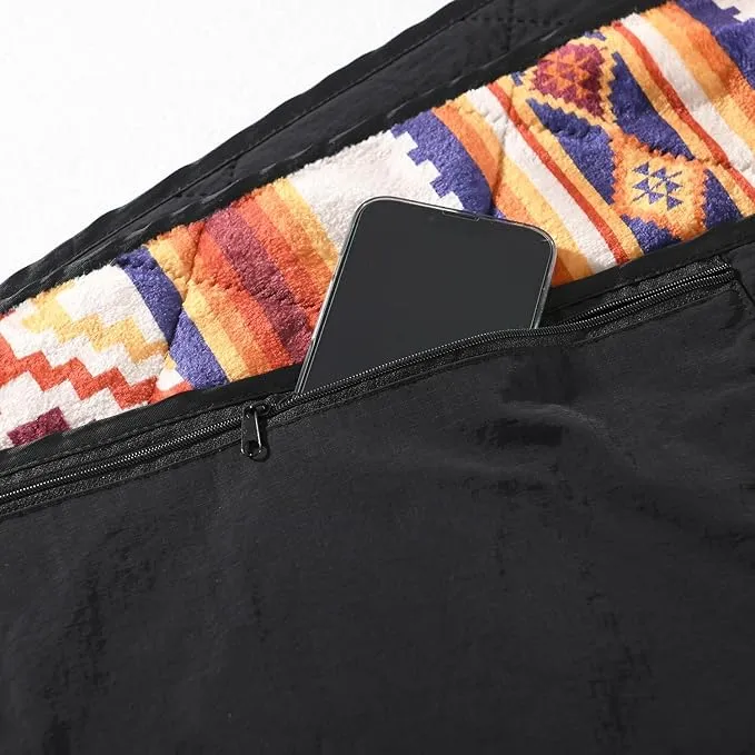 HORIMOTE HOME Outdoor Waterproof Camping Blanket, Extra Thick Flannel Fleece Warm for Cold Weather, Windproof Aztec Blankets Foldable for Stadium Picnic Dog Pet Car(Iowa)