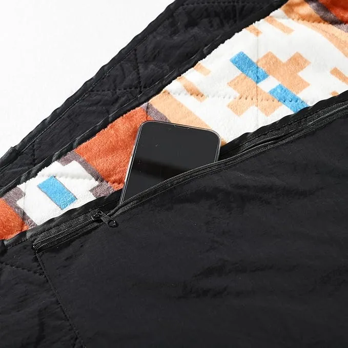 HORIMOTE HOME Outdoor Waterproof Camping Blanket, Extra Thick Flannel Fleece Warm for Cold Weather, Windproof Aztec Blankets Foldable for Stadium Picnic Dog Pet Car(Montana)