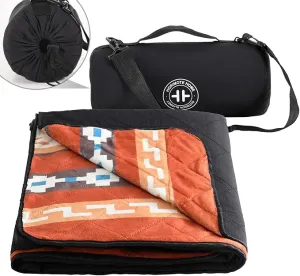 HORIMOTE HOME Outdoor Waterproof Camping Blanket, Extra Thick Flannel Fleece Warm for Cold Weather, Windproof Aztec Blankets Foldable for Stadium Picnic Dog Pet Car(Montana)