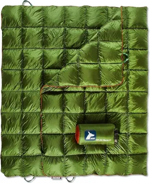 Horizon Hound Down Camping Blanket - Outdoor Travel Blanket | Sustainable Insulated Down | Lightweight & Warm Quilt for Camping, Stadium, Hiking & Festival | Water Resistant, Packable & Compact