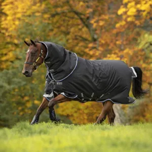 HORSEWARE Ireland Amigo Bravo 12 Plus Medium Weight Waterproof Breathable Horse Turnout Blanket, 250G, Black/Strong Blue/Black, 87