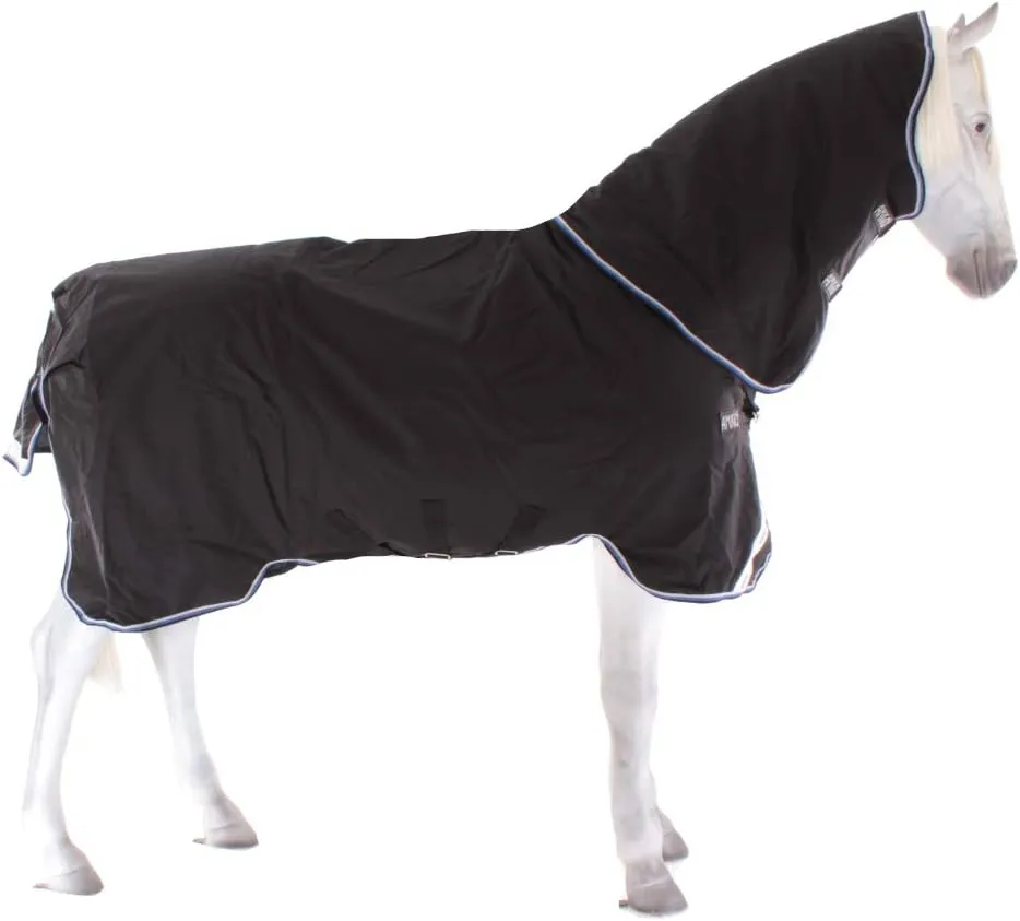 HORSEWARE Ireland Amigo Bravo 12 Plus Medium Weight Waterproof Breathable Horse Turnout Blanket, 250G, Black/Strong Blue/Black, 87