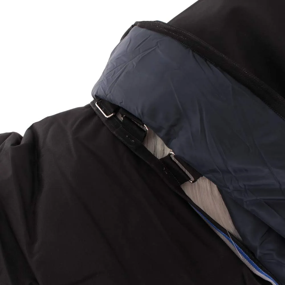 HORSEWARE Ireland Amigo Bravo 12 Plus Medium Weight Waterproof Breathable Horse Turnout Blanket, 250G, Black/Strong Blue/Black, 87