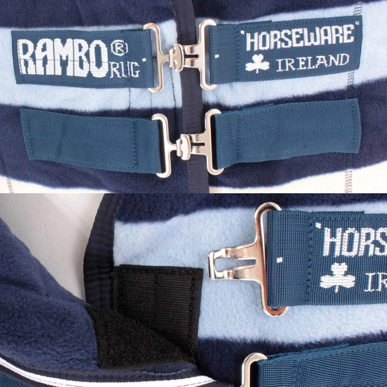 HORSEWARE Ireland Rambo Deluxe Fleece Blanket, Color: Witney Navy, Size: 72 (ACAF9D-VRKB-72)