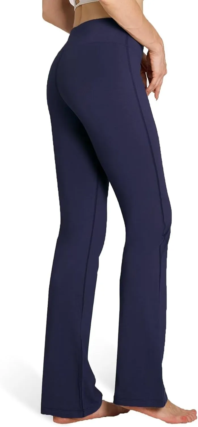 Houmous S-XXXL 29''31''33''35'' Inseam Women's Cotton Bootcut Pants Inner Pocket