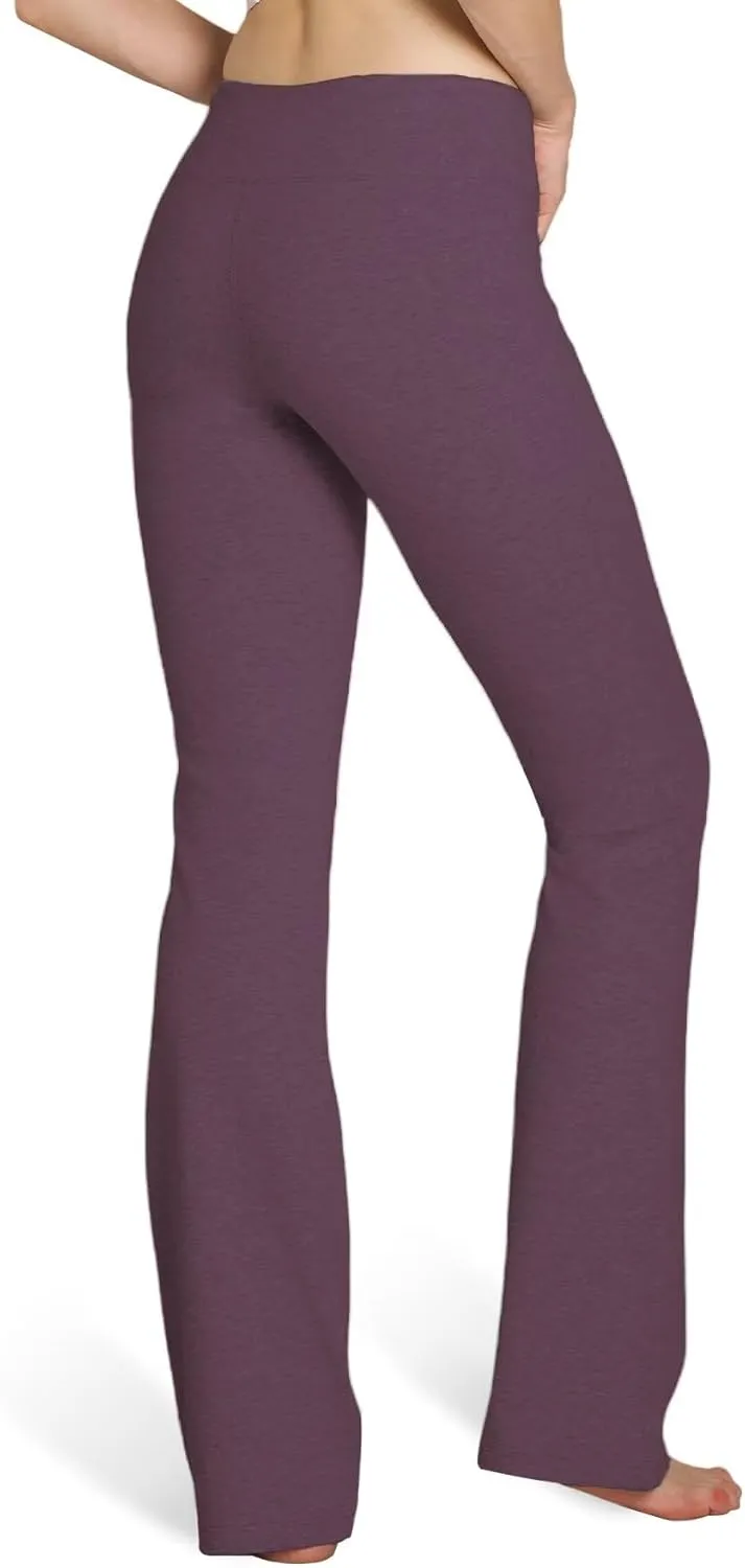 Houmous S-XXXL 29''31''33''35'' Inseam Women's Cotton Bootcut Pants Inner Pocket