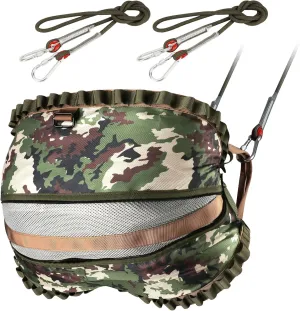 Hunting Saddle, Tree Saddle Hunting Kit, Hammock Lightweight Hunting Saddle with 2 Climbing Grade Rope Grabber, Adjustable Tree Climbing Saddle, Essential Tree Stand Accessories