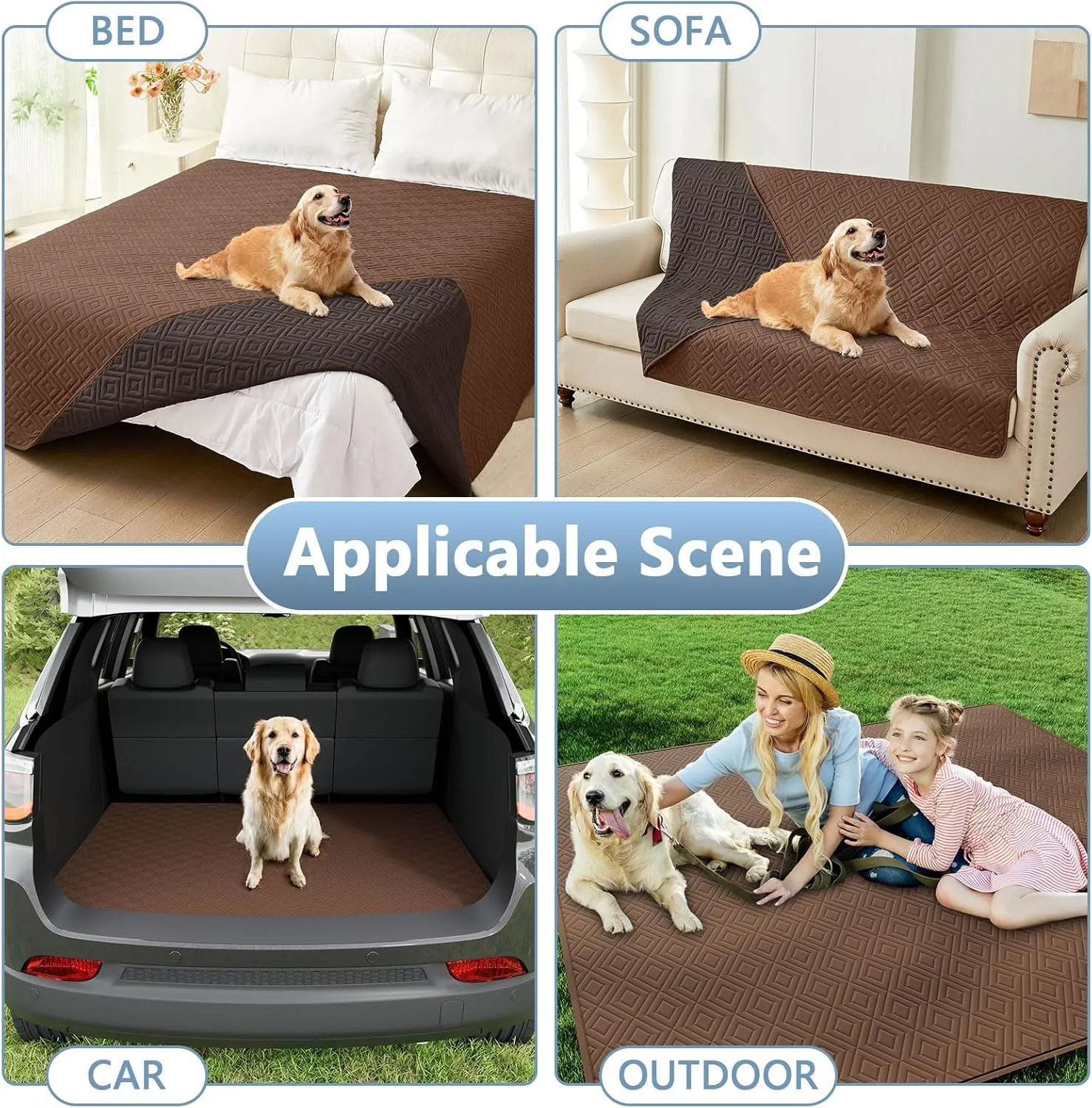 hyha Waterproof Dog Blanket, Soft Pet Bed Blankets, Waterproof Sofa Couch Cover for Dogs Washable, Reversible Pet Couch Covers for Sofa Furniture (30x70 Inch, Brown/Chocolate)