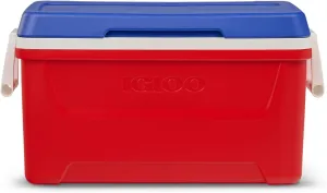 Igloos 48 QT Laguna Ice Chest Cooler, Ultratherm Insulation, Cool Riser Technology, Swing-Up Handles, Stain-Resistant Liner, Eco-Friendly THERMECOOL Foam, Leak-Resistant