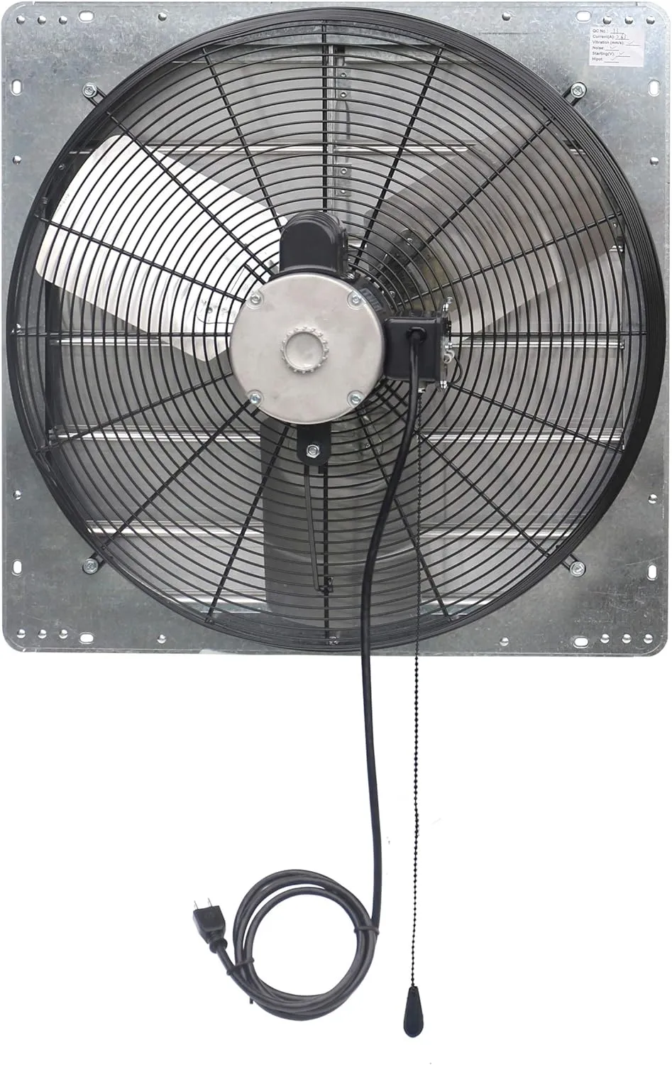 iLIVING ILG8SF24V-T 24 inch Shutter Exhaust Attic Garage Grow, Ventilation Fan with 2 Speed Thermostat 6 Foot Long 3 Plugs Cord, 24" - Variable, Silver
