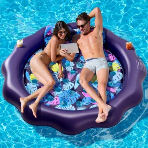 Inflatable Pool Floats Adult Size - 77" X-Large Heavy Duty Tanning Floating Mat Cooling Raft Lounger with Headrest, Pool Floaties Bed with Cup Holders for Backyard Swimming Pool Party
