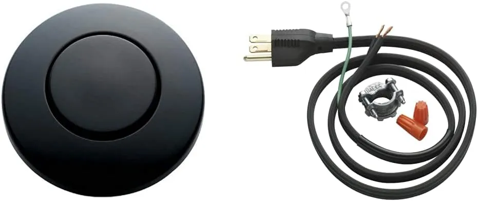 InSinkErator SinkTop Switch Button (Matte Black)   InSinkErator Garbage Disposal Power Cord Kit (Black)