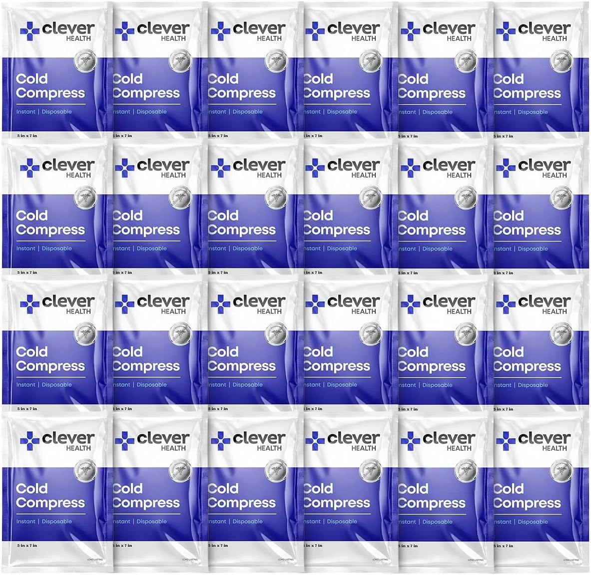 Instant Cold Pack | Disposable Ice Packs - Cold Therapy - for Injuries, Swelling, Inflammation, Muscle Strains, Sprains, Perfect for First aid Kit, Outdoor Activities, Athletes. 5x7 in. 24 Pack