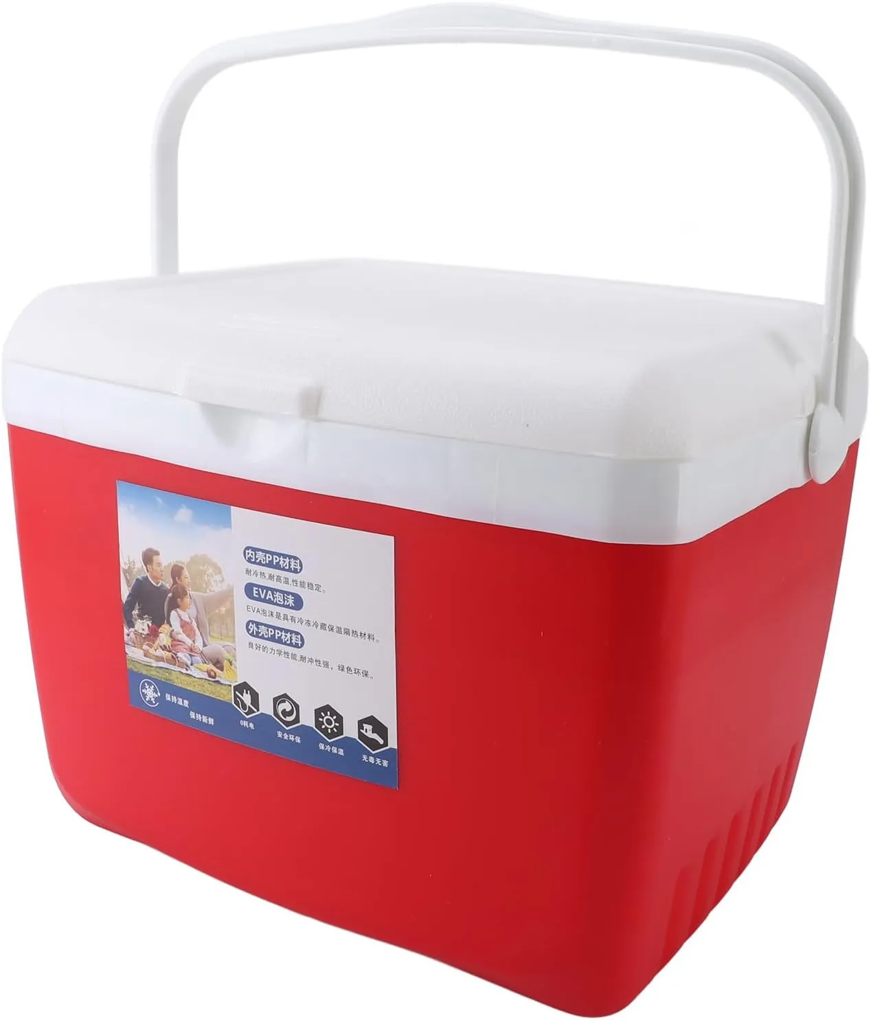 Insulated Cooler, 13L Portable Cooler Box Camping Coolers Leakproof Outdoor Cooler with Carry Handle Small Cooler Hard Shell for Beach, Drink, Beverage, Camping, Picnic, Fishing,