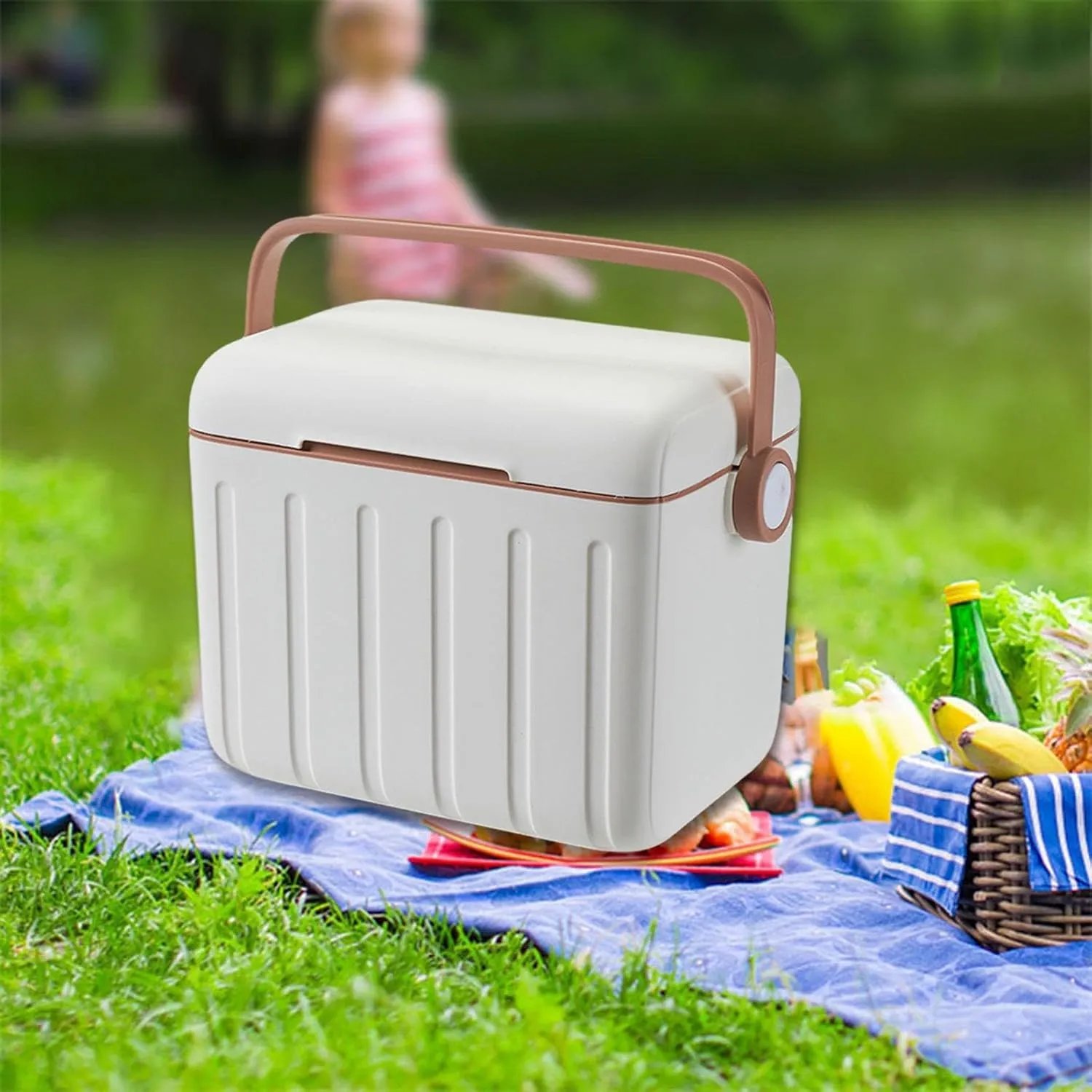 Insulated Cooler Box Ice Retention Cooler Portable 6L Ice Chest Box Container for Indoor Household Stall Fresh Keeping
