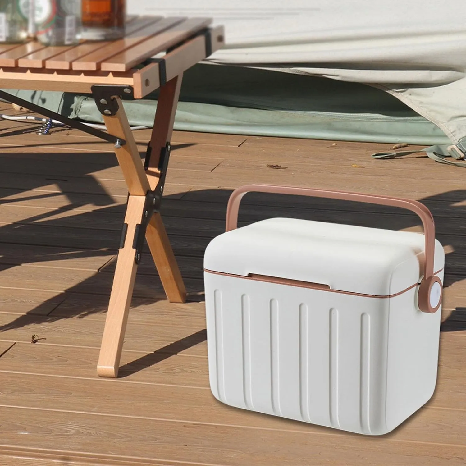 Insulated Cooler Box Ice Retention Cooler Portable 6L Ice Chest Box Container for Indoor Household Stall Fresh Keeping