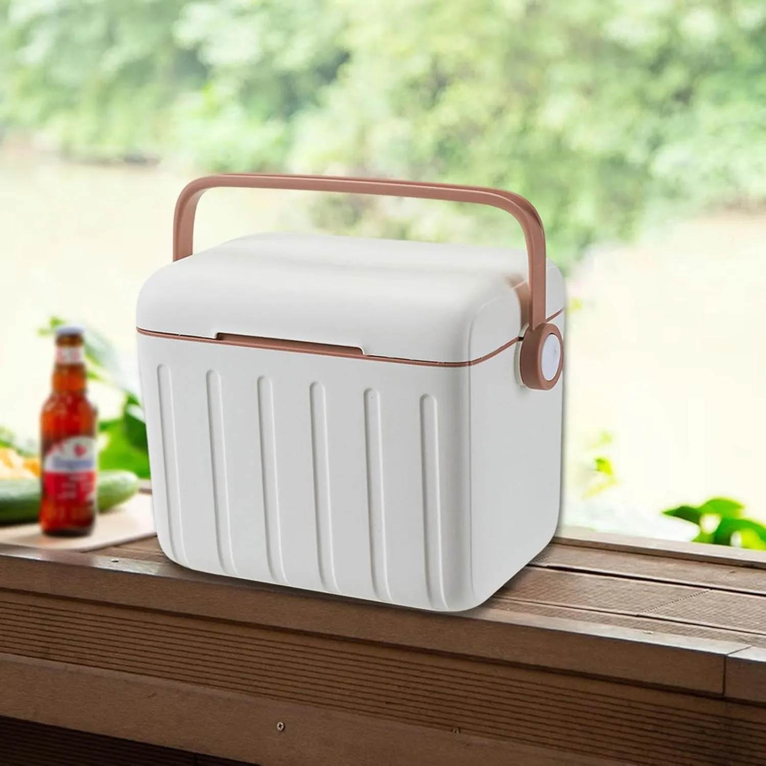 Insulated Cooler Box Ice Retention Cooler Portable 6L Ice Chest Box Container for Indoor Household Stall Fresh Keeping