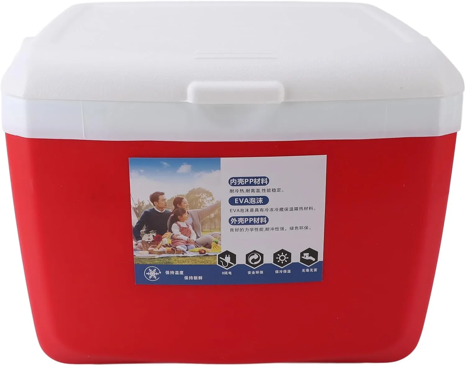 Insulated Cooler, Ice Chest 13L Portable Cooler Box Hard Cooler Leakproof Outdoor Cooler with Carry Handle for Beach, Drink, Beverage, Camping, Picnic, Fishing, Boat, Barbecue