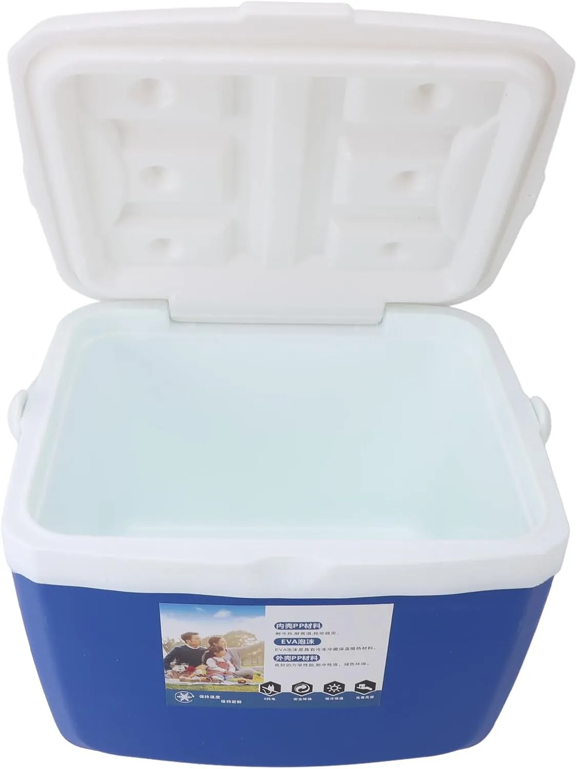 Insulated Cooler, Ice Chest 13L Portable Cooler Box Hard Cooler Leakproof Outdoor Cooler with Carry Handle for Beach, Drink, Beverage, Camping, Picnic, Fishing, Boat, Barbecue