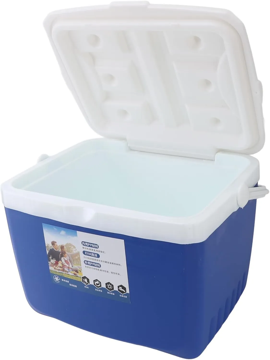 Insulated Cooler, Ice Chest 13L Portable Cooler Box Hard Cooler Leakproof Outdoor Cooler with Carry Handle for Beach, Drink, Beverage, Camping, Picnic, Fishing, Boat, Barbecue