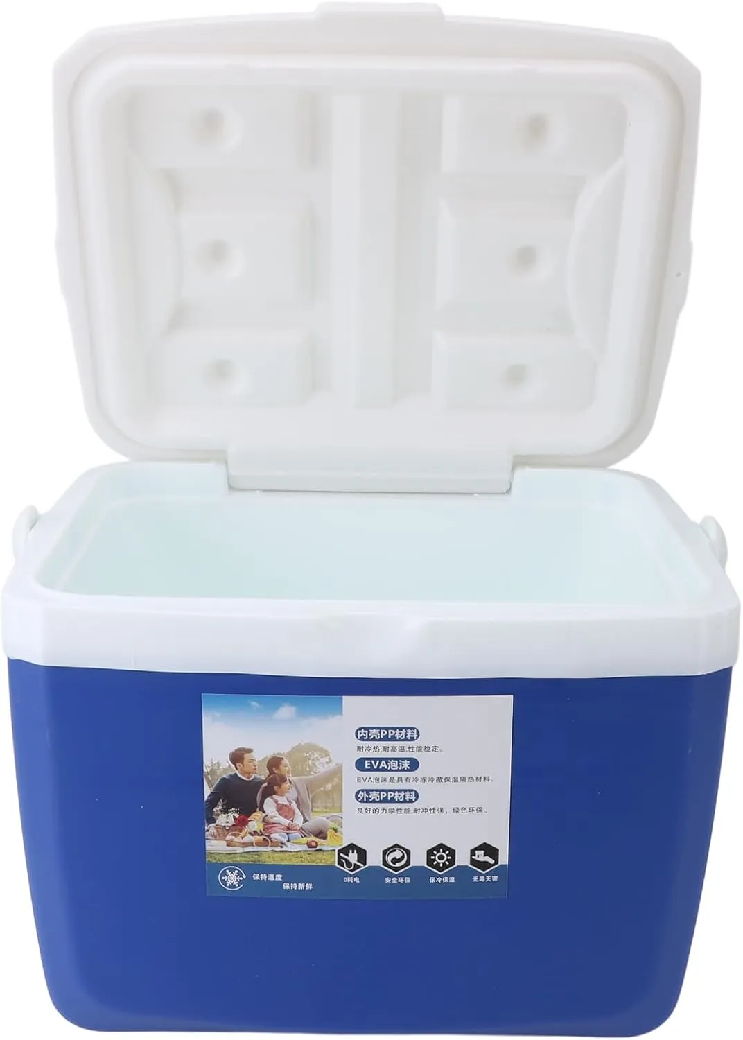 Insulated Cooler, Ice Chest 13L Portable Cooler Box Hard Cooler Leakproof Outdoor Cooler with Carry Handle for Beach, Drink, Beverage, Camping, Picnic, Fishing, Boat, Barbecue