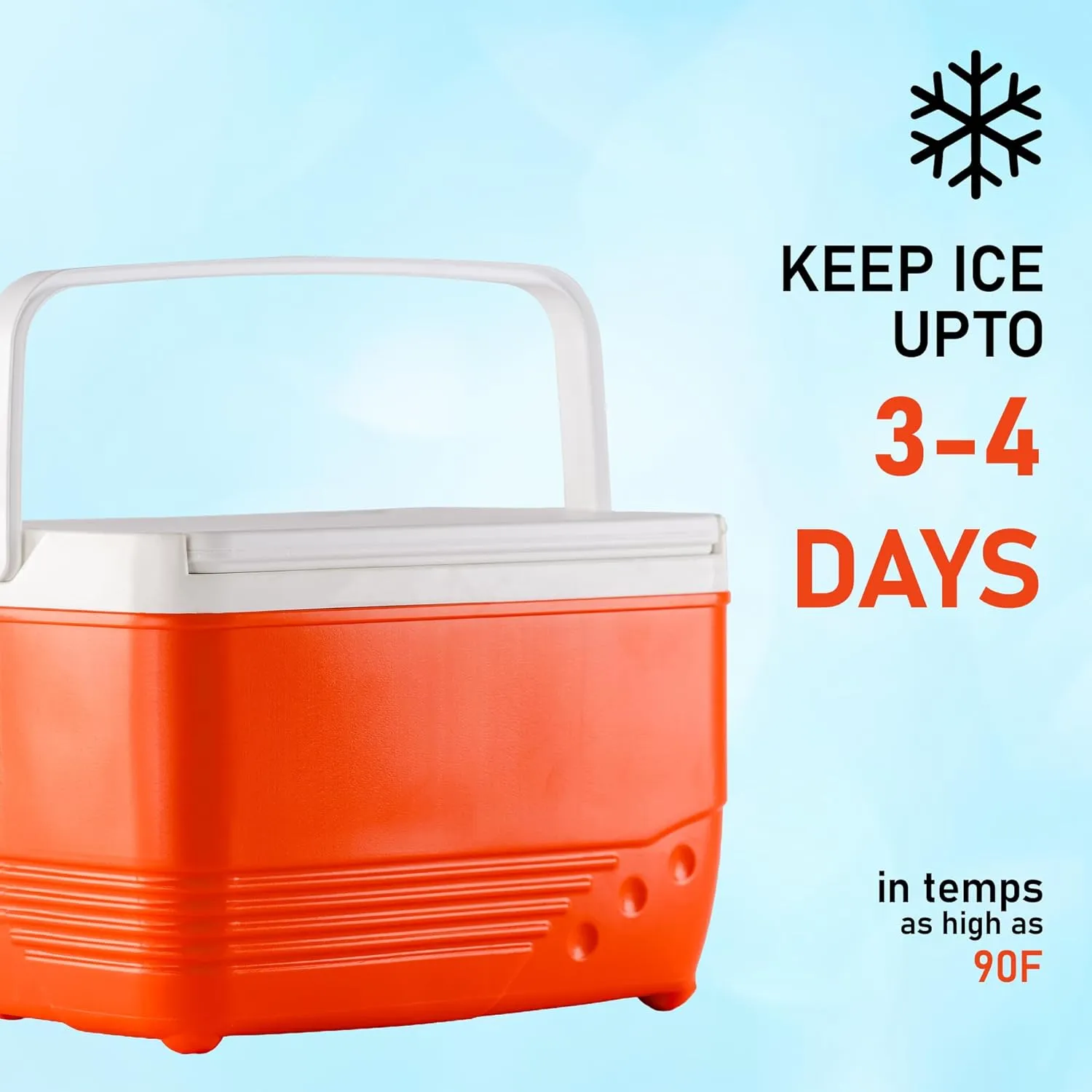 Insulated Ice Cooler Portable Ice Box Hard Heavy Duty Small Ice Chest for Camping, Tailgating, Beach, Picnic, Groceries