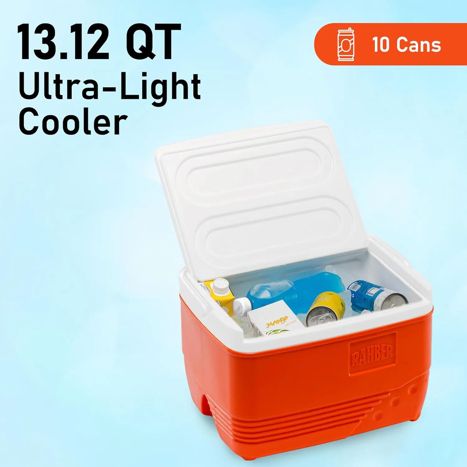 Insulated Ice Cooler Portable Ice Box Hard Heavy Duty Small Ice Chest for Camping, Tailgating, Beach, Picnic, Groceries
