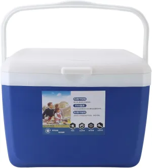 Insulated Portable Cooler, Insulated Cooler Lunch Box, Mini Beach Cooler Soft Lunch Bag Box, Outdoor Hard Cooler with Handles for Beach, Camping, Tailgating, Sports, 13L (Blue)