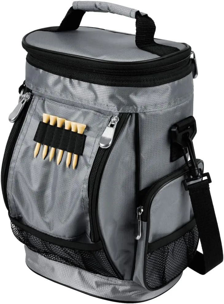 Intech Golf Bag Cooler and Accessory Caddy, Portable Soft Sided 10-Can Insulated Cooler Bag, Fits on a Golf Cart, Push Cart or Carry