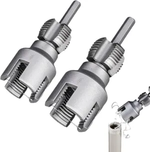 Integrated Internal & External Pipe Threading Tool，2025 New Pipe Thread Cutting Tool，Electric Drill Compatible 2 in 1 PVC Pipe Threader Kit,for Electric Drill (1/2"  3/4")