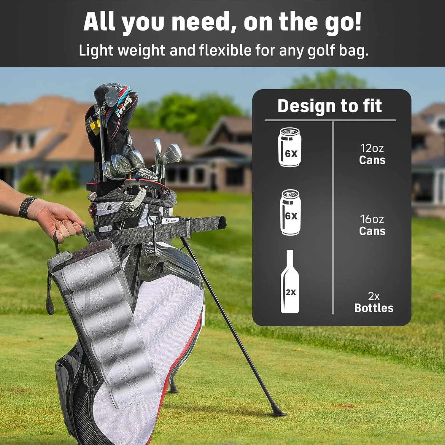 INTHEZONE Frostbox Golf Bag Cooler With Ice Pack, Accessories for Men, Insulated Sleeve, Great Gifts