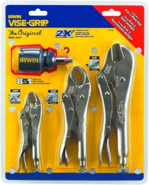 IRWIN 2077703 Vise-Grip Fast Release Locking Pliers Set with Free 8-in-1 Multi-Tool, 3-Piece