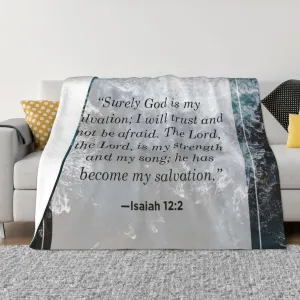 Isaiah 12 2 80"X60" Flannel Blanket - 100% Soft Polyester, Lightweight and Warm, Suitable for Families, Camping, Travel