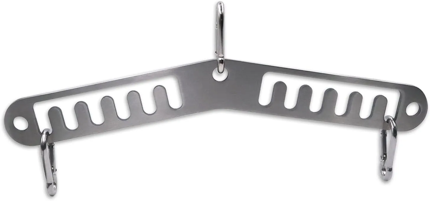 J Bryant Stainless Steel Double to Single Pulley Adaptor Plate for Cable Machine – Fitness Dual Pulley Connector with 3 Carabiners for LAT Pulldown, Triceps Pushdown, and T Bar Row Accessories