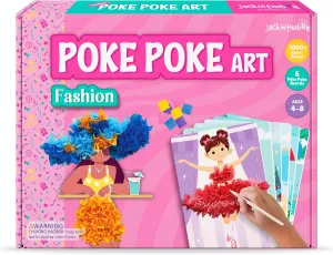 jackinthebox Poke Poke Art for Kids – Fashion Theme Dress Decorations for Princess, Winter, Monsoon, Hawai, Beach, Ballerina, Mess-Free Sewing Art for Kids, Gift for Girls and Boys Ages 4 5 6 7 8