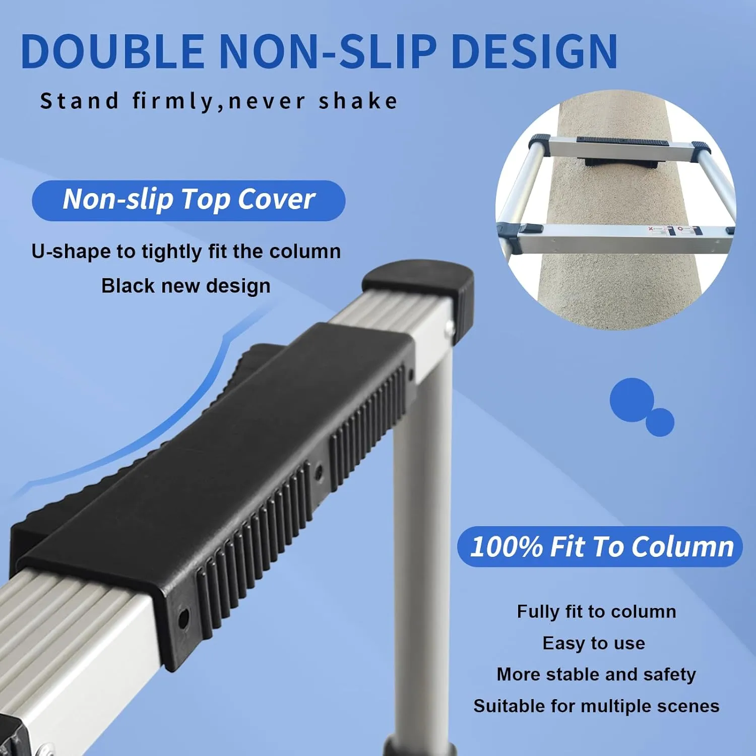 JADDUO 12.5 FT Telescopic Ladder, Aluminium Black Telescoping Ladder with Non-Slip Feet and Stable Hook, Portable Extension Ladder for Household and Outdoor Working, Heavy Duty 330 lbs Max Capacity