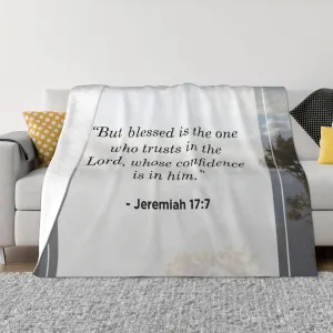 Jeremiah 17 7 60"X50" Flannel Blanket - 100% Soft Polyester, Lightweight and Warm, Suitable for Families, Camping, Travel