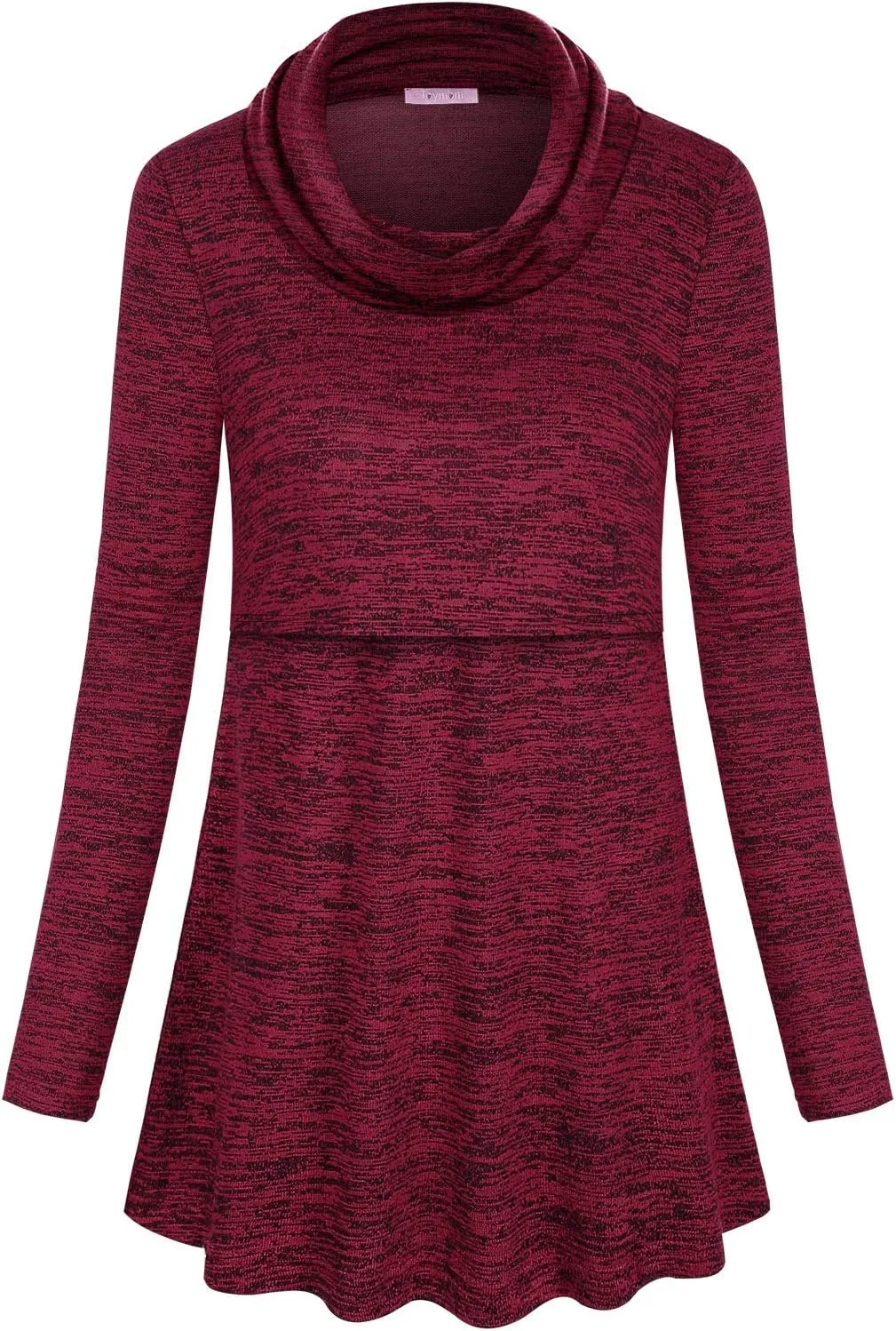 Joymom Maternity Warm Cowl Neck Nursing Sweatshirt Breastfeeding Tunic Tops