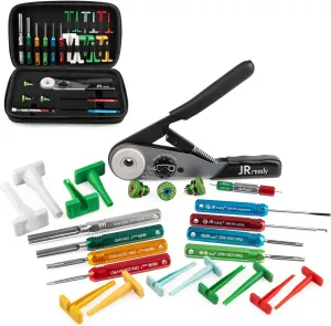 JRready 25Pcs ST2173 Deutsch Connectors Tool Kit, ACT-HDT Crimp Tool for Deutsch Size 12#16#20# Solid Contact Connectors with Deutsch Pin Removal Tools Kit for 4#8#12#16#20# Contacts